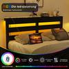 120x200 Bed Frame with LED Lighting and USB Charging Station, Metal Bed Frame Without Mattress, with Storage Space Under the Bed