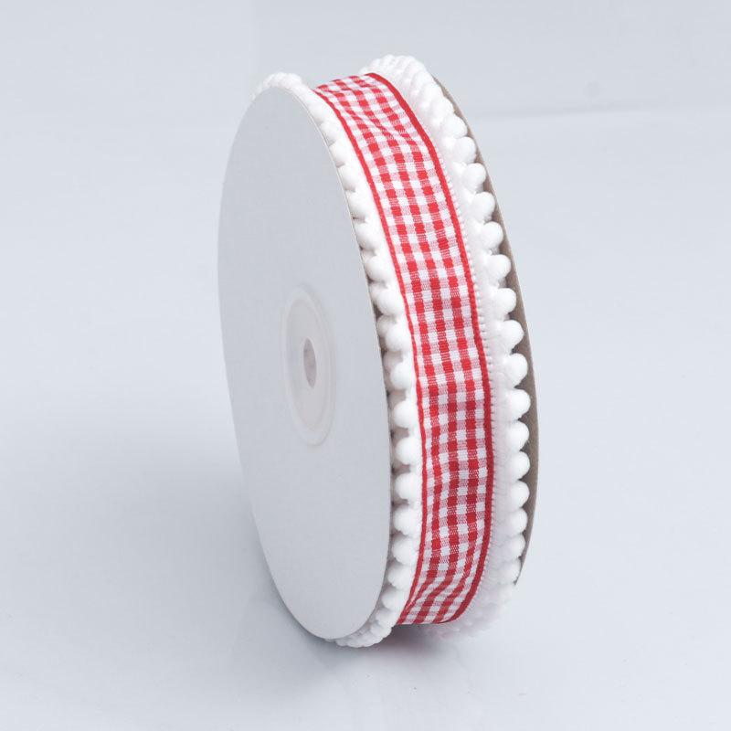 Woolen Woven Ribbon White Woolen Edge Big Red Ribbon Woolen Plaid Hair Accessories Clip Bow Accessories Elegant Home Decorating Activity Supplies
