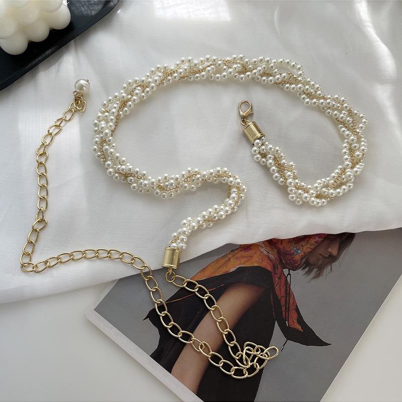 White Versatile Pearl Waist Belt For Women Ideal For Summer Fashion And Outfits Everyday