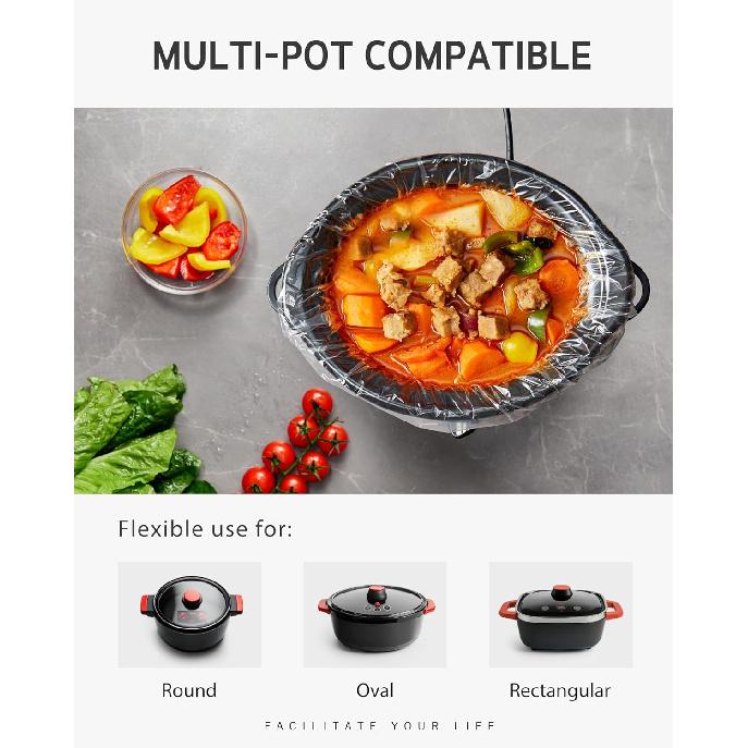 Syntus Crock Pot Liners, 20 Count 13" x 21" Large Size Slow Cooker Liners Fits 3-8 Quart Pots, Disposable Cooking Bags Suitable for Oval & Round &