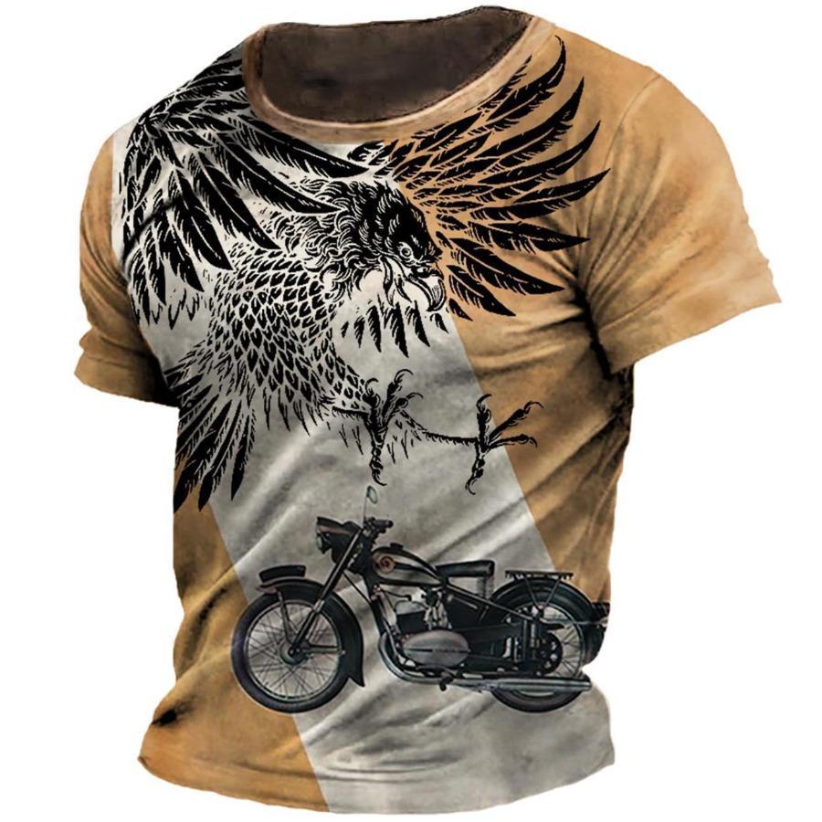 Eagle Pattern T-Shirts Men 3d Printed Top Fashion Tee Vintage O Neck Short Sleeve T Shirt Clothing Harajuku Male Tops