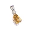 Natural Citrine Gemstone Handmade 925 Solid Sterling Silver Gift Pendant 1" t8O18