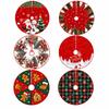 Round Christmas Tree Skirt Washable Xmas Tree Mat Retro Tree Bottom Apron  Christmas Decoration