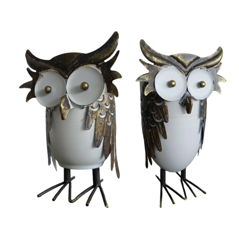 Lightweight Iron Owl Planter Flower Pot Easy to Move for Indoor or Outdoor Garden Decoration Multipurpose Planting Option