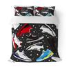 Cool Teen Basketball Shoes Three-Piece Quilt Cover Digital Printing Bedding Set Bed Cover