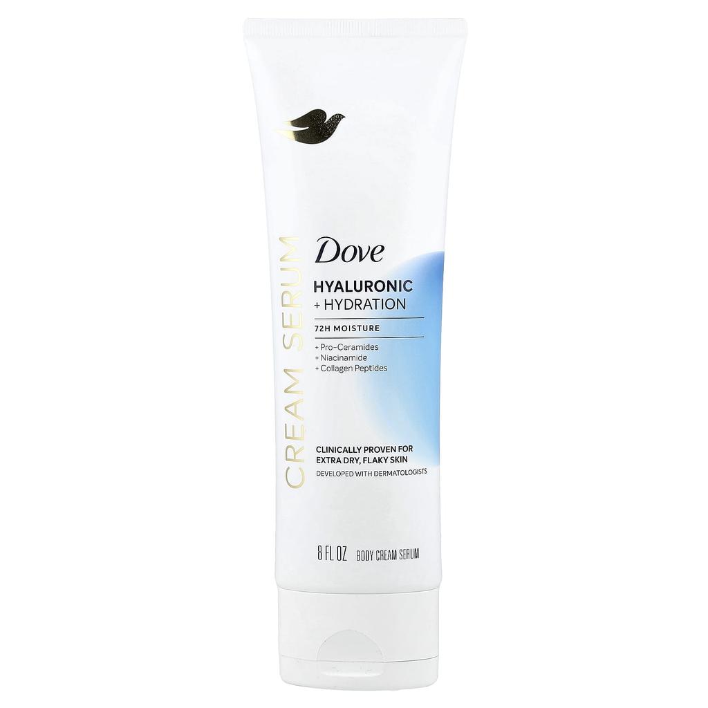 Dove, Body Cream Serum, Hyaluronic + Hydration, Fragrance-Free, , 8 fl oz