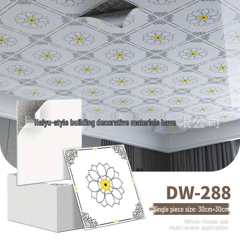 30x30cm Selbstklebender Deckenaufkleber für Badezimmer, Schlafzimmer & Küche - Feuchtigkeitsbeständige Dekorative Tapete