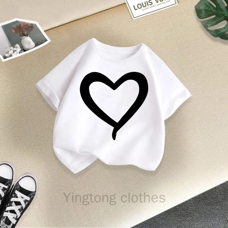 Summer Fashion Girls' Short Sleeved T-shirt Cute Printed Girls' Casual Versatile Top Cross Border