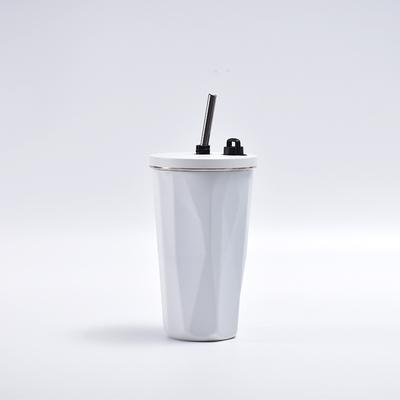 Copo de aço inoxidável com diamante de boa aparência com canudo, grande capacidade, portátil, prático, criativo, acompanha copo de café para carro