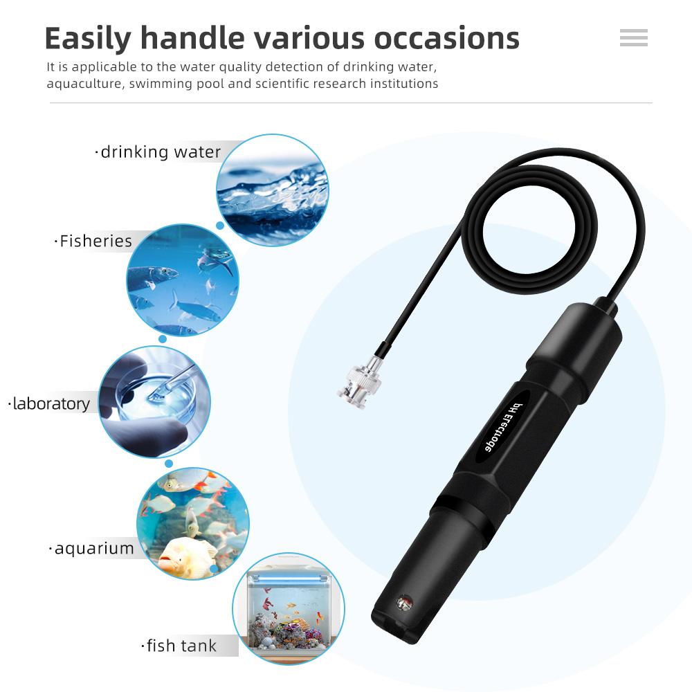 Ersatzelektrode Sonde 0-14pH Elektrode BNC-Anschluss PH-Sensor 2000mV ORP Ersatzsonde für Labor Aquarium Pool