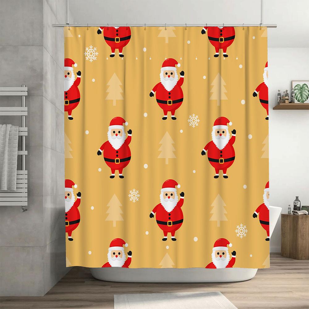 Santa Claus-themed shower curtains perfect for festive holiday decor