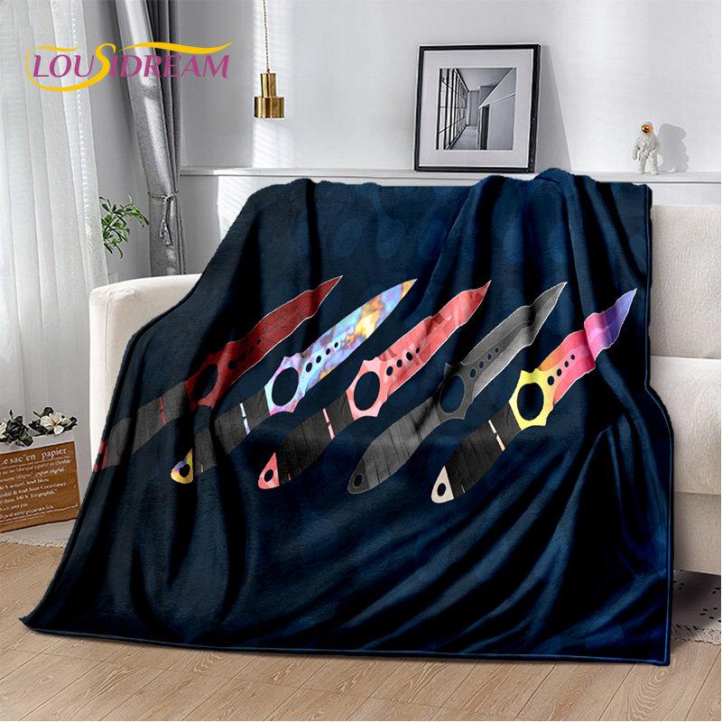 CS,knife,Swiss Knife Sword Games Soft Plush Blanket,Flannel Blanket Throw Blanket for Living Room Bedroom Bed Sofa Picnic Cover