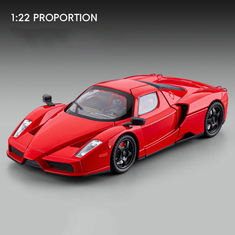 

1:24 ENZO Alloy Sports Car Model Diecast Metal Racing Vehicles Car Model Sound and Light Simulation Collection Children Toy Gift червоний
