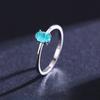 Modian 925 Silber Mode Ovale Fingerringe für Damen Elegante Paraiba Turmal Verlobung Hochzeit Statement Schmuck
