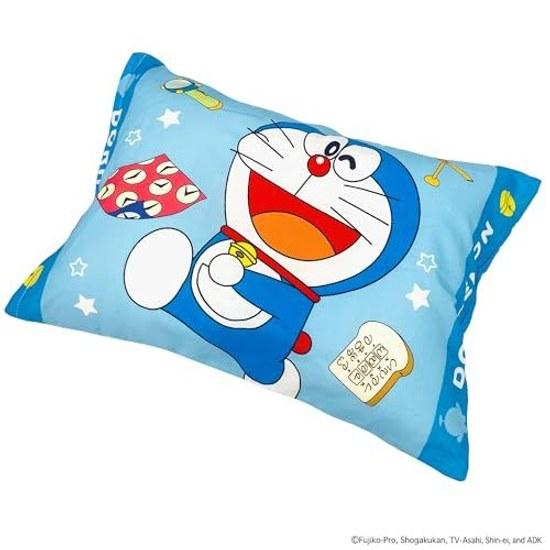 MORIPiLO çocuk yastığı Doraemon cilt dostu kılıf %100 pamuktan yapılmıştır. pamuklu yıkanabilir alçak profilli yaklaşık 28x39cm (Doraemon gizli aletleri).