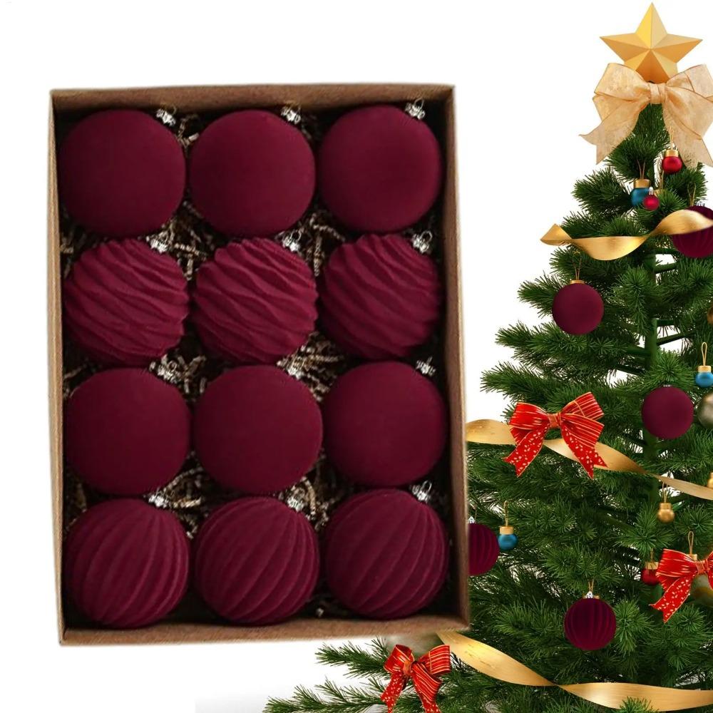 Wine Red Christmas Ball Ornaments Christmas Tree Pendant  Xmas Party Decoration  New Year Home Decor