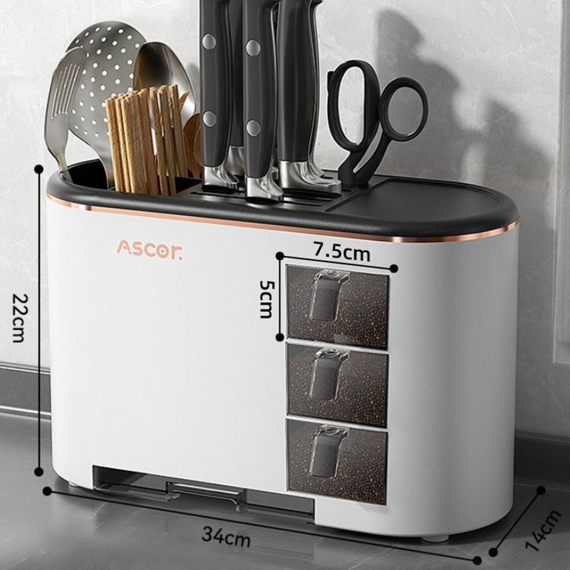 Kitchen Accessories Tool Rest Multifunction Storage Organizer Rack Condiment Box Removable Drain Tray Hollow Back Ventilation
