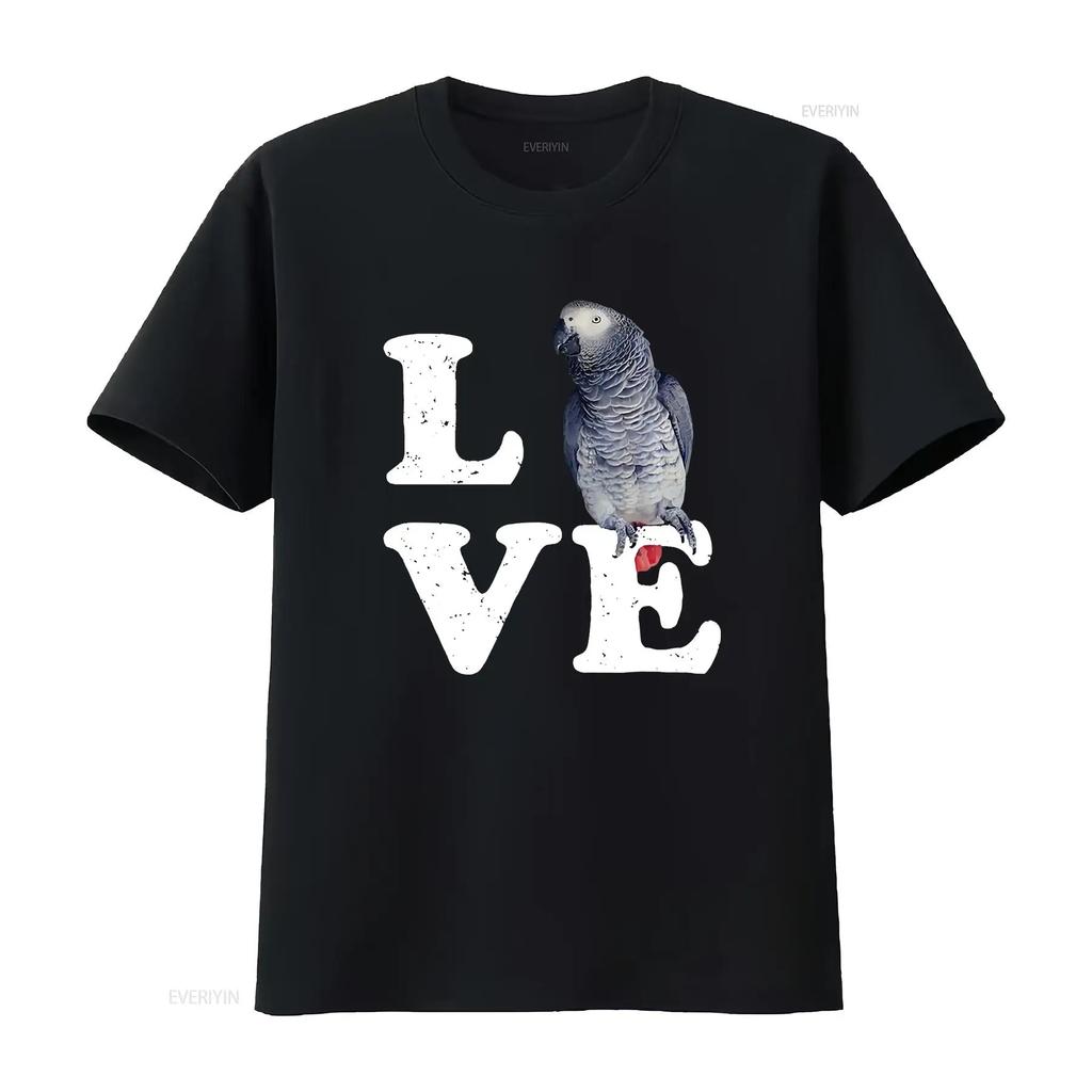 I Love My African Grey Parrot T Shirt Bird Lovers vintage Washed Comfortable fashion Breathable Soft designer clothes