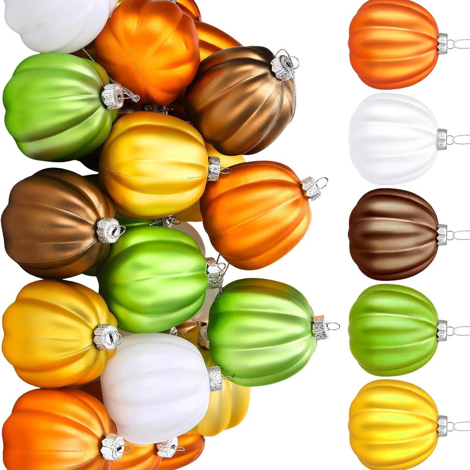 

Pack Of 20 Matte Finish Halloween Pumpkin Baubles Decorations Plastic Hanging Ornament For Holiday Parties B