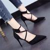 Sandal Small Heel Sexy Sandals Elegant Woman Heeled Shoes Fashion Chic Point Hot Black Pink Stiletto High Heels For Women 2025