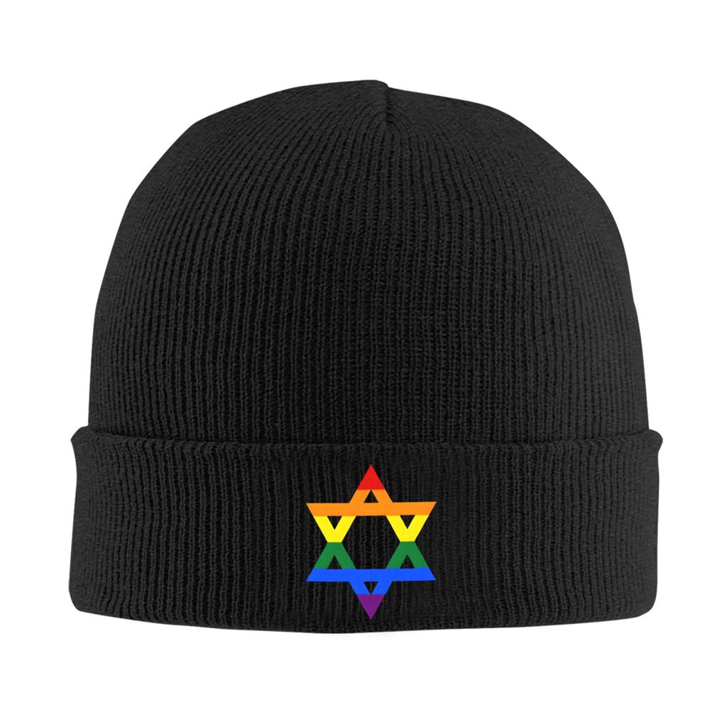 Emblem of Israel Bonnet Hat Cool Knitted Hats Unisex Women Unisex Israeli Flag Warm Winter Skullies Beanies Caps