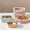 Edelstahl-Lunchbox mit Deckel, Speisenwärmer mit Fächern, Auslaufsicher, Wiederverwendbar, Stapelbar, Salat-, Obst-, Lebensmittelbehälter