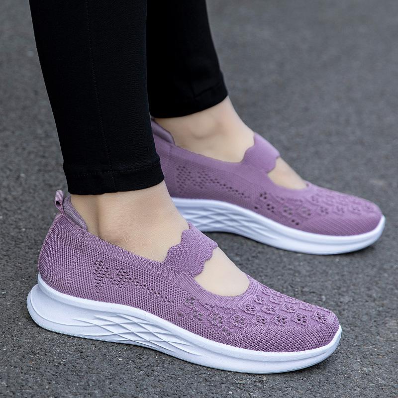 Fashion Sneakers Woman Soft Soled Hiking Outdoor Fitness Soft Soled Mesh Tennis Sneakers Breathable Lightweight Casual Walking Shoes