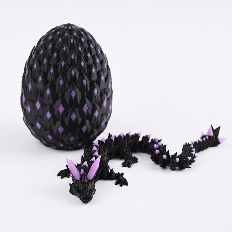 Светящееся Яйцо Дракона с Драгоценным Камнем 3D-Печать Подарочный Набор: Украшение и игрушка «Божественный Дракон»