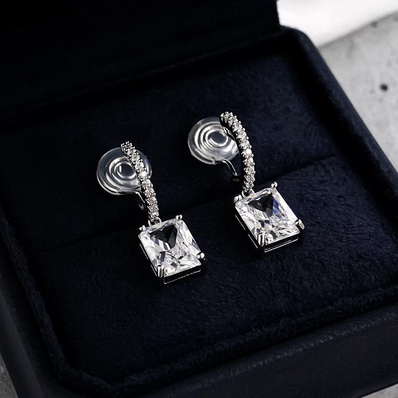 Luxury Amethyst Drop Earrings for Women - No Piercing Ear Clips with Chic Socialite Style