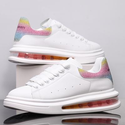 Heren- en damessportschoenen, dames witte schoenen met luchtkussen, heren zwarte schoenen, casual schoenen met dikke zool en hoogteverhoging