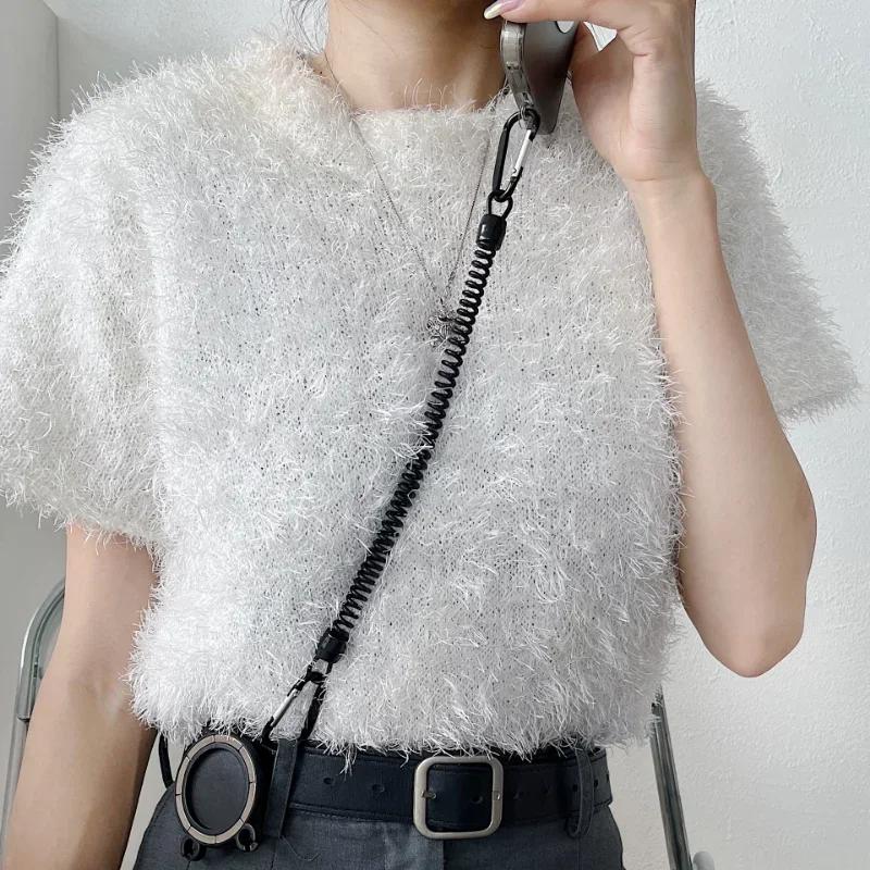 Free Hands Magnetic Belt Clip Holder Mobile Phone Holder Backpack Clip Metal Hook Spring Rope for Magsafe Accessories