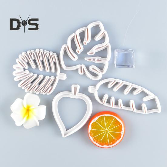 4ks dortové formy Tvar listu Tvar listu Potřeby pro kutily Plastové zdobení sušenek Vykrajovátka na sušenky