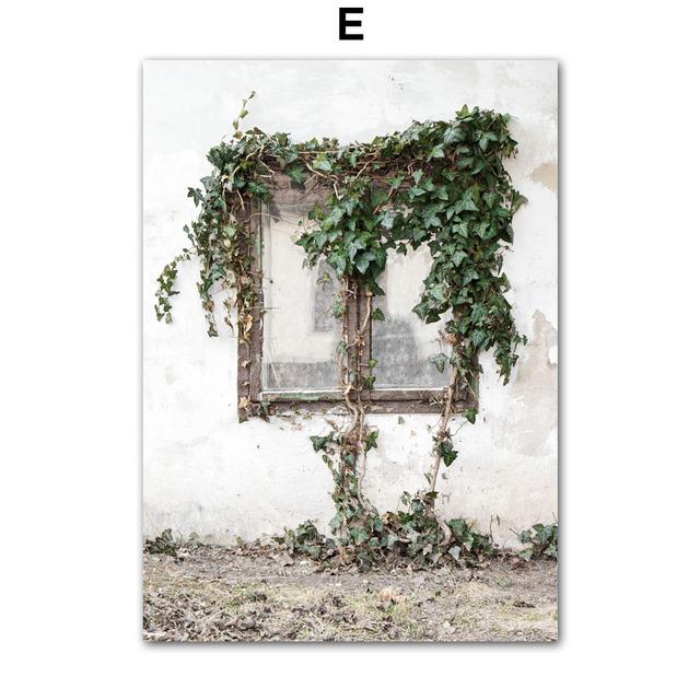 Kale Araba Yeşil Bitkiler Tırnaklar Duvar Sanatı Boyama Tuval İskandinav Posterler Ve Baskılar Manzara Duvar Resimleri Oturma Odası Dekor Için