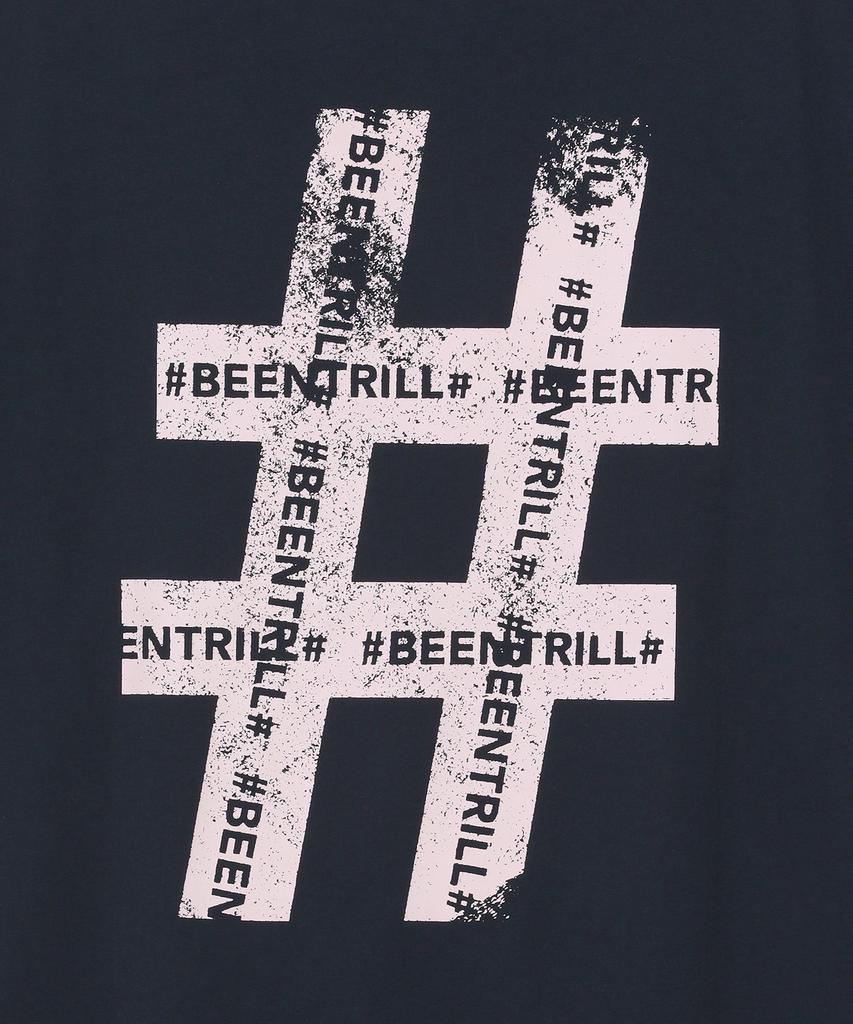 BEENTRILL Vintage Hashtag Oversized Short Sleeve T-Shirt (Charcoal)