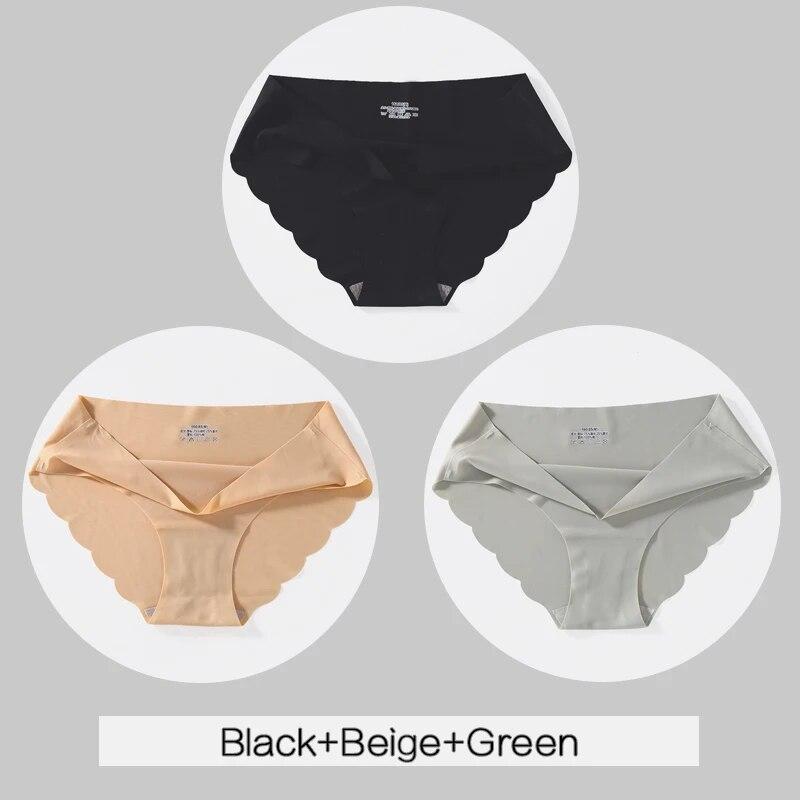 3Pcs/set Women Seamless Panties M-XL Low Waist Briefs Ladies Soft Underwear Sexy Wavy Edge Underpants Female Lingerie
