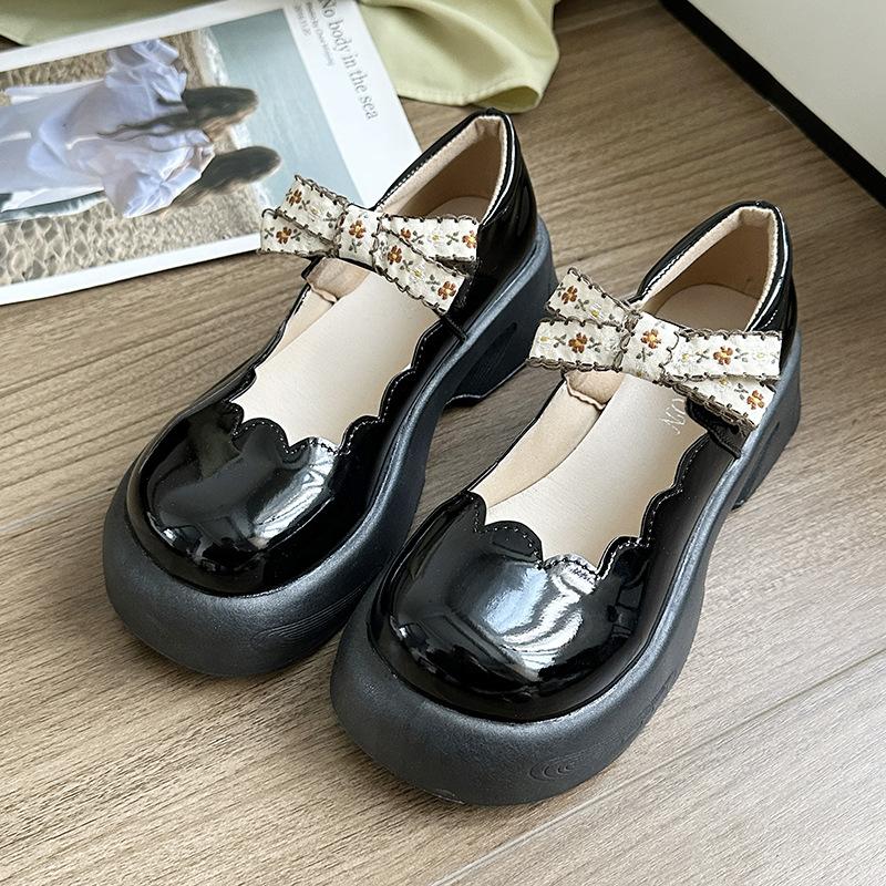 Spring Autumn New Luxury Women's Exquisite Small Leather Shoes Round Headed Retro Style Mary Jane Casual Coarse Heels High Heels