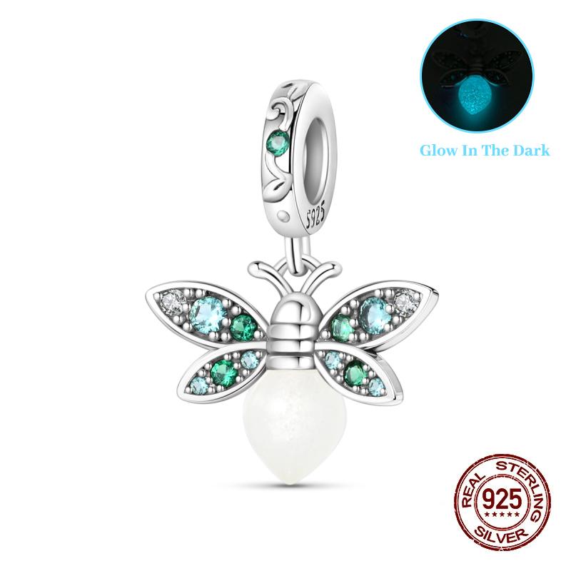 Classic Copper Beads Luminous Firefly Star Chameleon Charms Pendants Fit Original Bracelet Diy Jewelry For Woman