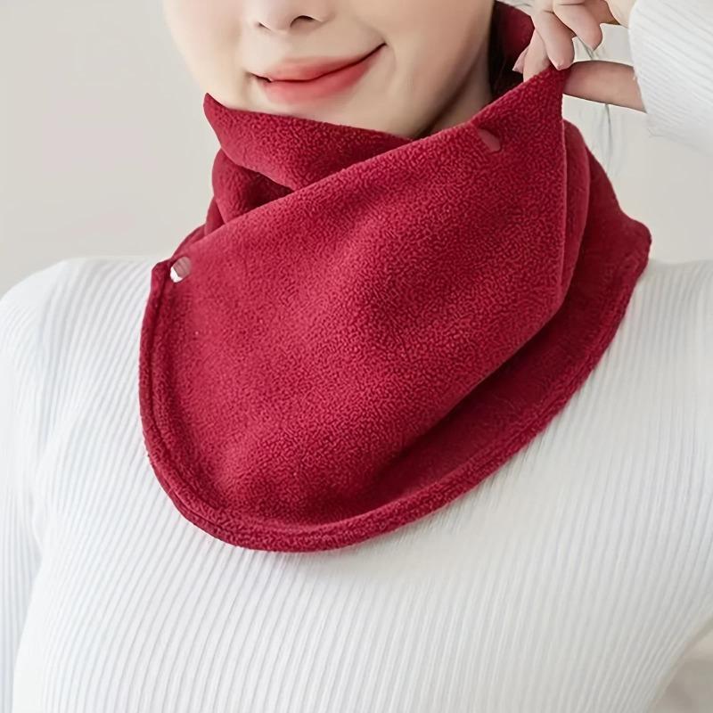 Winter Warm Classic Solid Color Snap Neck Leggings Simple Thick Velvet Warm Scarf Cover Autumn and Winter Cold Riding Windproof