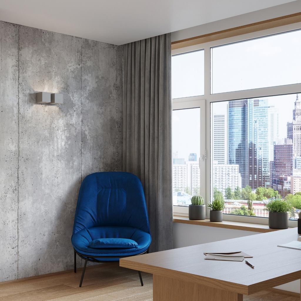 Quad 2 Gray Wall Lamp