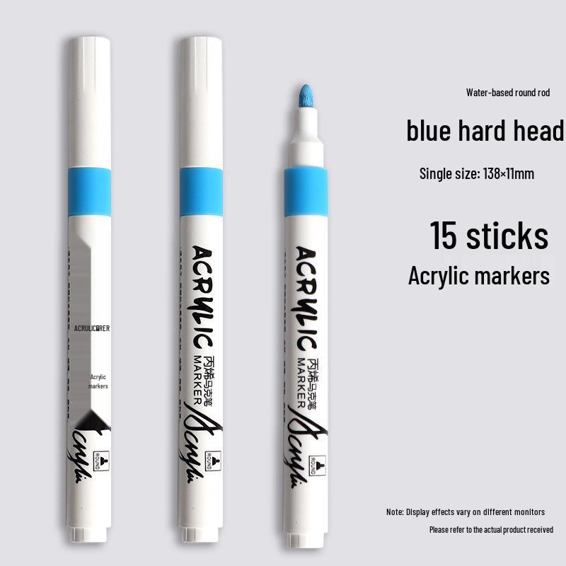Black Acrylic Marker & Watercolor Brush Pen for Elementary Art - Washable & Layerable Colors for Kindergarten Drawing