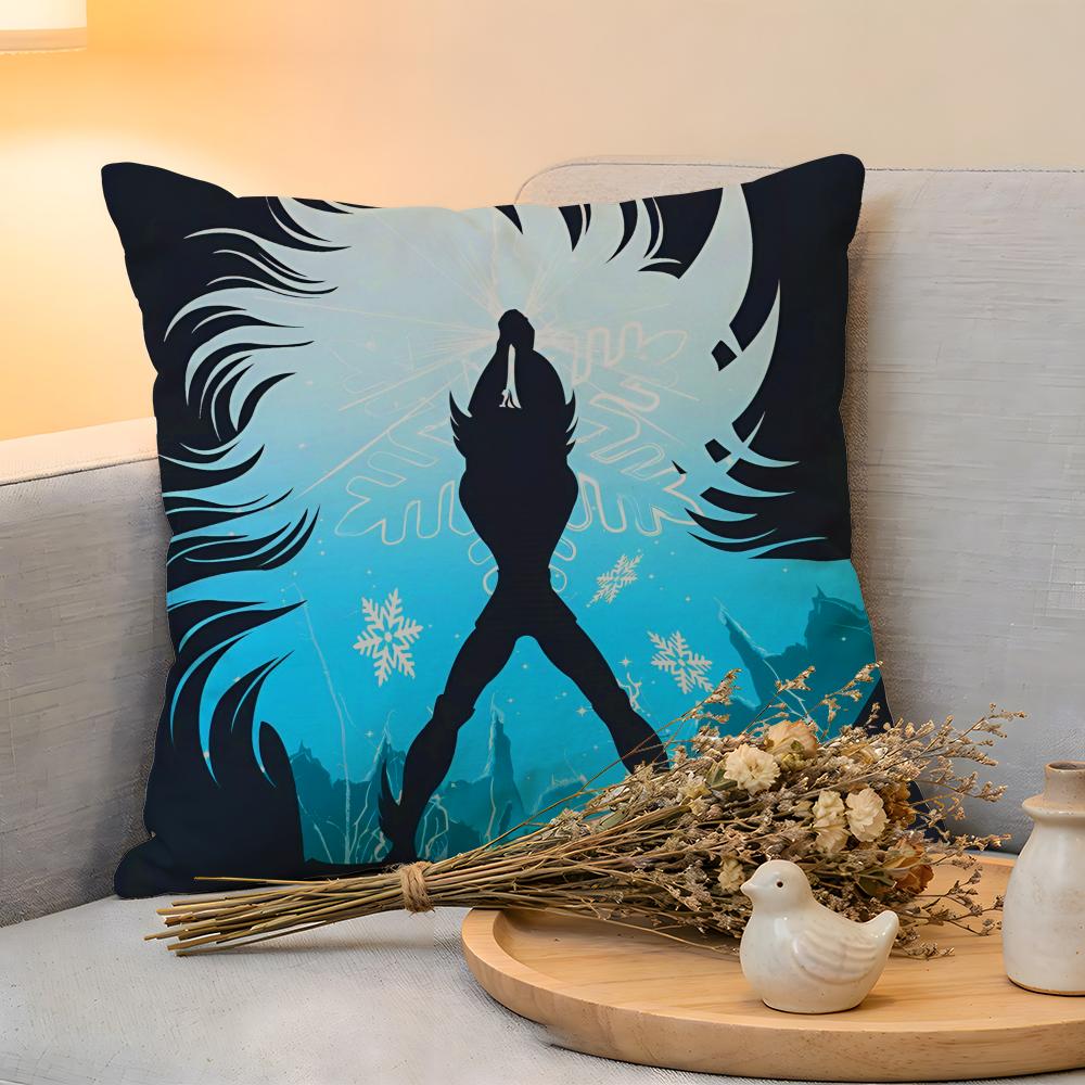 Cushion Cover Linen SkinFriendly Soft Decorative Case For Sofa Home Decor Vintage Anime SSaint Seiya Pillow cover