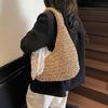 Summer woven bag women's new holiday beach straw bag large capacity shoulder underarm dumpling bag