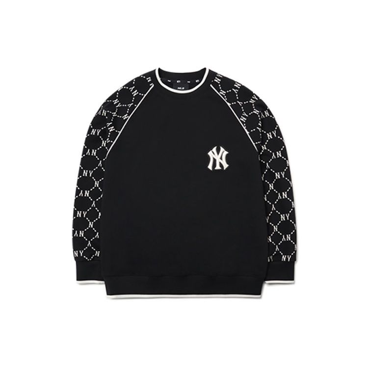 MLB New York Yankees Logo Print Ronde Hals Pullover Sweatshirt Unisex sweatshirt Zwart 3AMTM0814-50BKS S