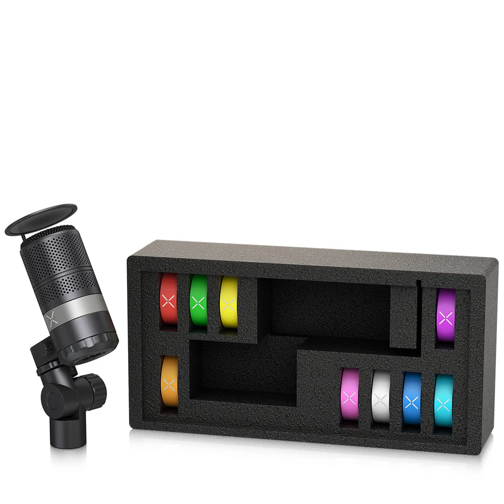 Tc Helicon Dynamisk mikrofon superkardioid karakteristikk dobbel ledd som kan justeres til forskjellige vinkler popfilter følger med 9 utskiftbare farger