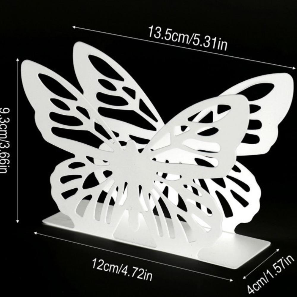 Square Base Iron Napkin Storage Stand Vertical Design Elegant Kitchen Decoration Cafe