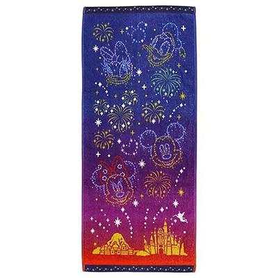 Gaia80 Mickey & Friends Face Towel [Tokyo Disney Resort Exclusive] Night Sky Design Fireworks Pattern Disney Goods Souvenir