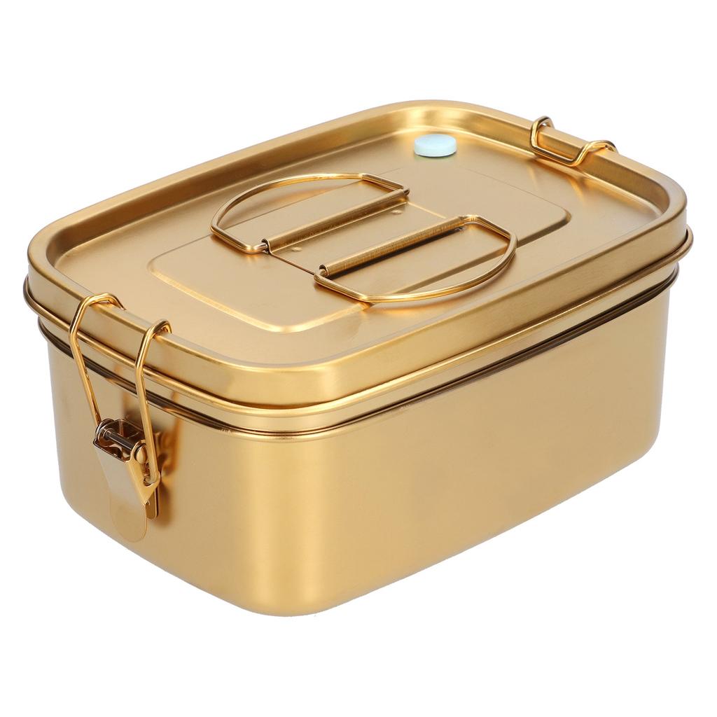 1.5L 2-warstwowy pojemnik na lunch Przenośny szczelny 304 stal nierdzewna Bento Pojemnik na jedzenie Zastawa stołowa do domu biura Złoty