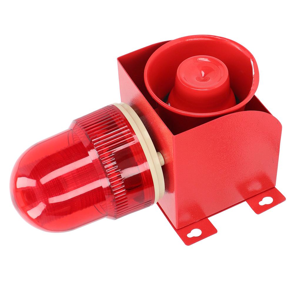 Industrial Siren Alarm Volume Tone Adjustable Waterproof Strong Bright Wall Mount Outdoor Siren Strobe EU Plug 220V