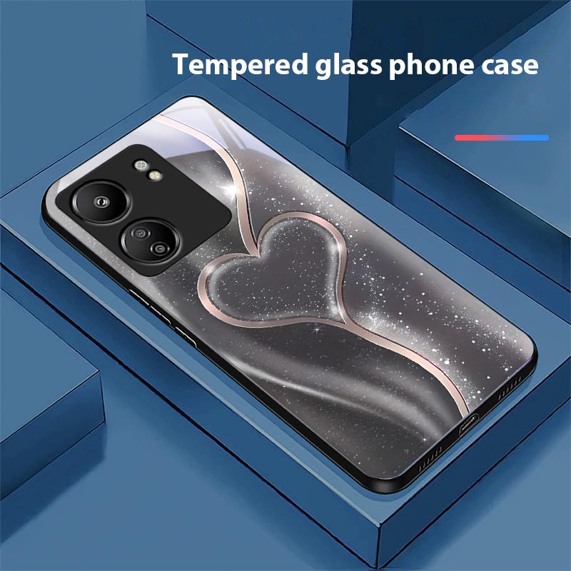 Gradual Love Big Für Xiaomi Redmi 13C Note13 12 Pro Plus 5G Note 9 13T Pro POCO X6 F5 F6 Schwarz Gehärtetes Glas Handyhülle