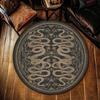 Serpent Witchcore Rug Occult Crescent Symbols, Round Pagan Carpet for Ritual Space or Dark Boho Decor, Spiritual Snake Mat